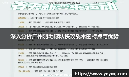 深入分析广州羽毛球队快攻战术的特点与优势