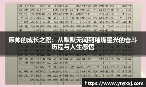 原帅的成长之路：从默默无闻到璀璨星光的奋斗历程与人生感悟