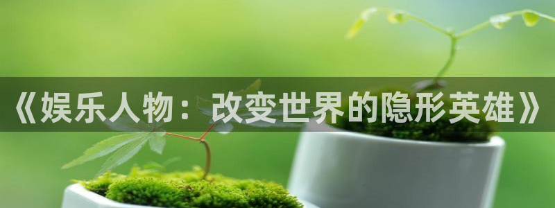 壹号娱乐体育合法嘛：《娱乐人物：改变世界的隐形英雄》